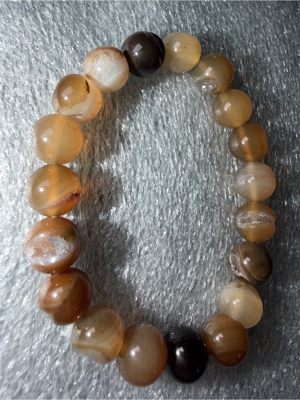 Beautiful 10MM Chocolate Druzy Agate Natural Crystal Bracelet